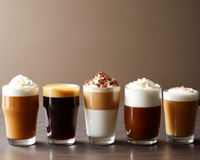 Varias tazas de diferentes tipos de café de especialidad.